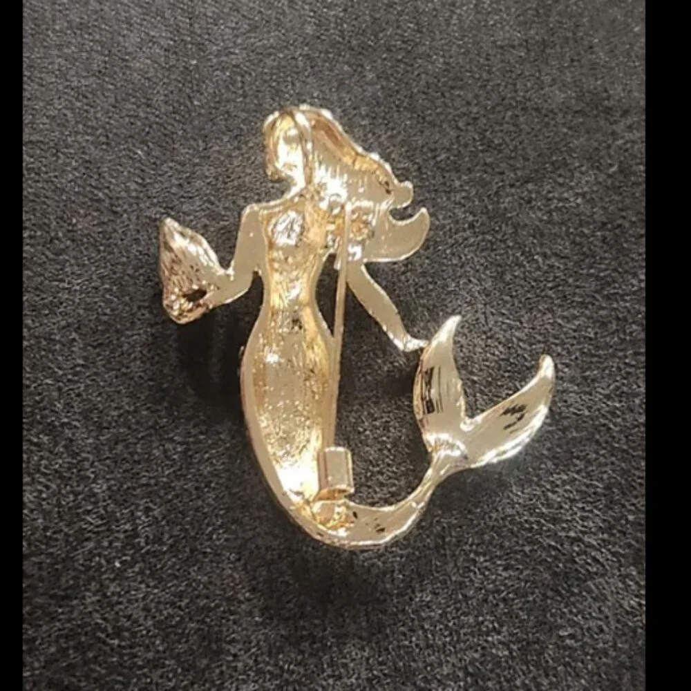 Mermaid Rhinestone Brooch - Picture 2 of 2
